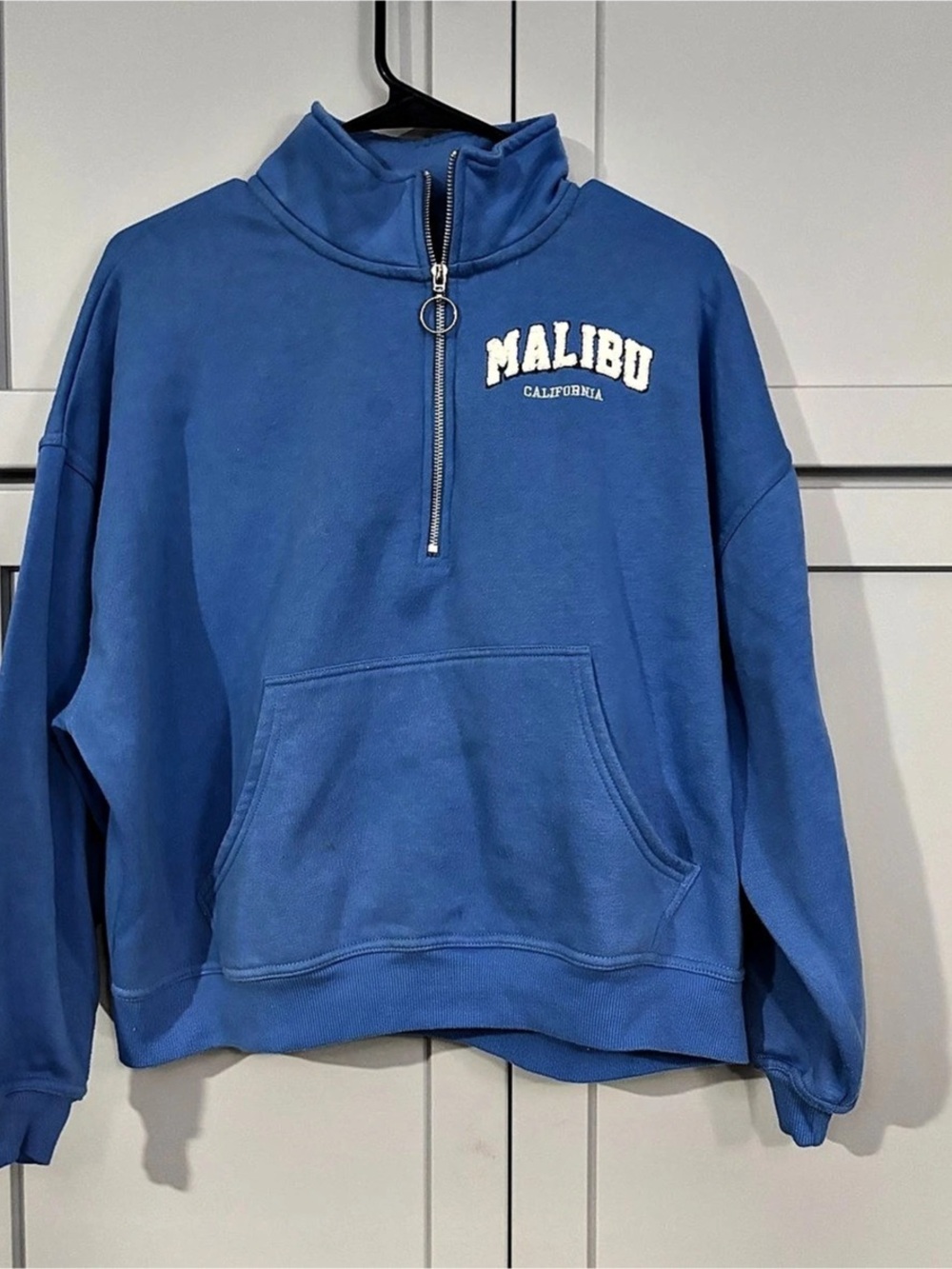 Vinyl Icons Malibu California quarter-zip hoodie Blue Quarter-Zip Hoodie Size M
